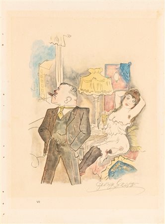 George Grosz (Berlino 1893 - 1959)  - Kraft und Anmut, tavola n. VII dalla cartella: Ecce Homo, 1923