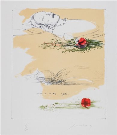 Piero Guccione (Scicli 1935 - Modica 2018)  - Ofelia - da Millais, 1971