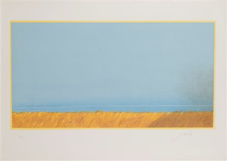 Piero Guccione (Scicli 1935 - Modica 2018)  - L'ombra nel campo di grano, 1994