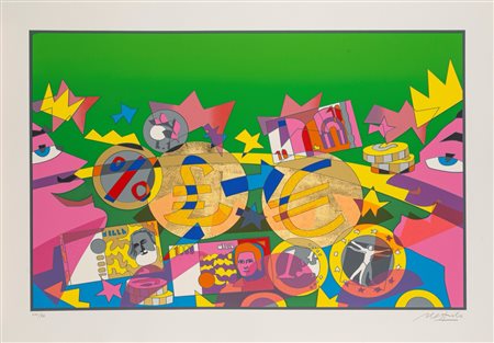 Ugo Nespolo (Mosso 1941)  - Lire / Euro