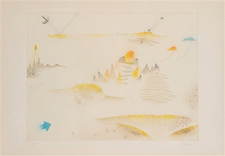 Tullio Pericoli (Colli del Tronto 1936)  - Paesaggio fantastico