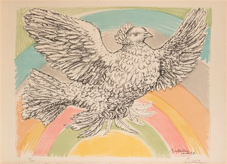 After Pablo Picasso - Colombe volant (à l'Arc-en-Ciel), 1952