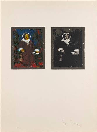 Mario Schifano (Homs 1934 - Roma 1998)  - Doppio ritratto