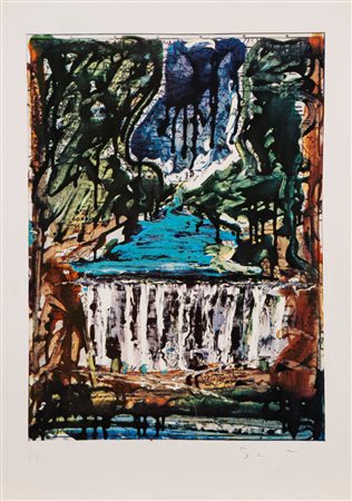 Mario Schifano (Homs 1934 - Roma 1998)  - Autostrada con diga