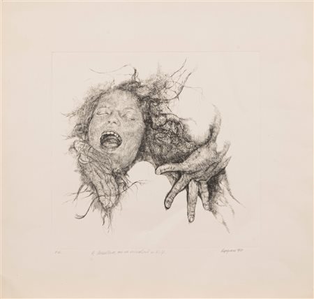 Renzo Vespignani (Roma 1924 - 2001)  - Incubo, 1981