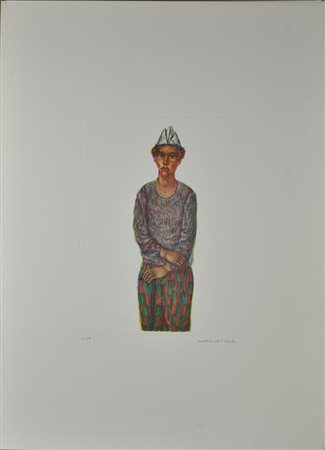 Matteo Discepolo CLOWN incisione su carta Fabriano, battuta cm 33,5x25,5, su...