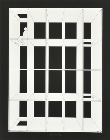 Roberto Vota CASELLARIO N.4 serigrafia su carta, cm 57x44, es. 26/90 firma e...