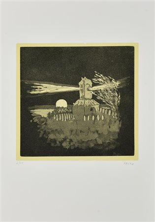 Pietro Palma NOTTURNO MARINO, 1985 acquaforte-acquatinta, cm 26x26, su foglio...