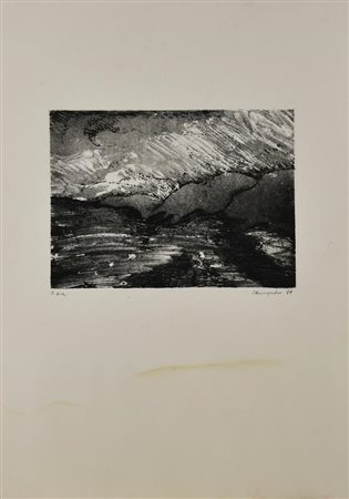 Ignoto SENZA TITOLO, 1987 acquaforte, cm 17,5x24, su foglio cm 49,5x35; es....