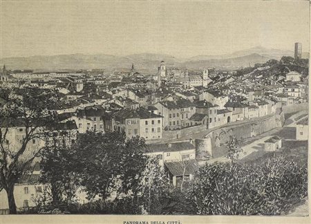 Anonimo VEDUTA CITTADINA incisione su carta, cm 19x24