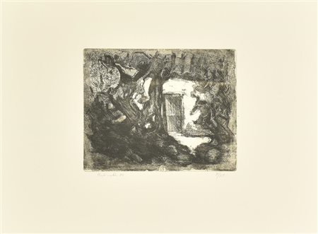 Fulvio Platinetti TRONCO D'ALBERO acquaforte su carta, battuta cm 19,5x24,5,...