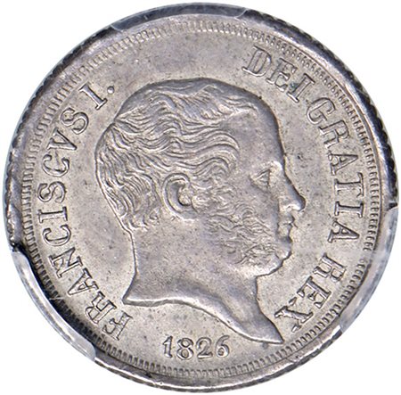  - NAPOLI FRANCESCO I CARLINO 1826 IN SLAB PCGS MS 62.