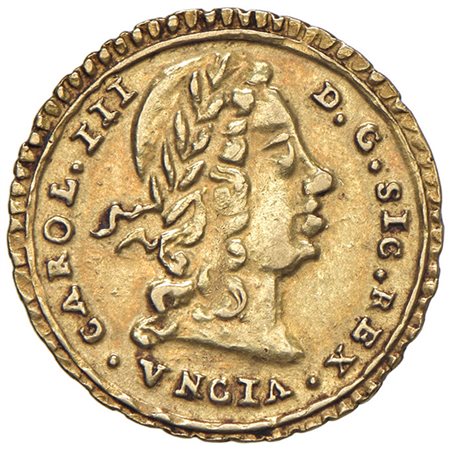  - PALERMO, CARLO III, ONCIA 1734 BB+.