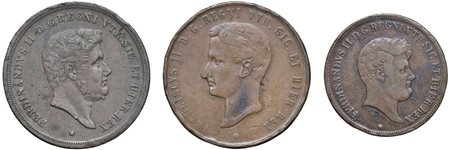  - REGNO DELLE DUE SICILIE, LOTTO COMPOSTO DA 3 MONETE.