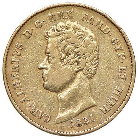  - CARLO ALBERTO, RE DI SARDEGNA (1831-1849), 20 LIRE, 1831, TORINO, MB.