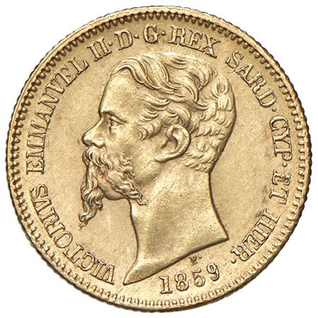  - MONETA IN ORO 20 LIRE VITTORIO EMANUELE II ITALIA, 1859.