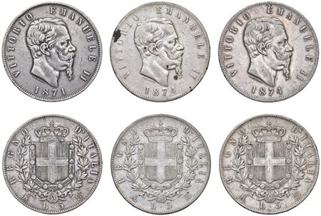  - REGNO D'ITALIA, VITTORIO EMANUELE II (1861-1878), 6 SCUDONI.