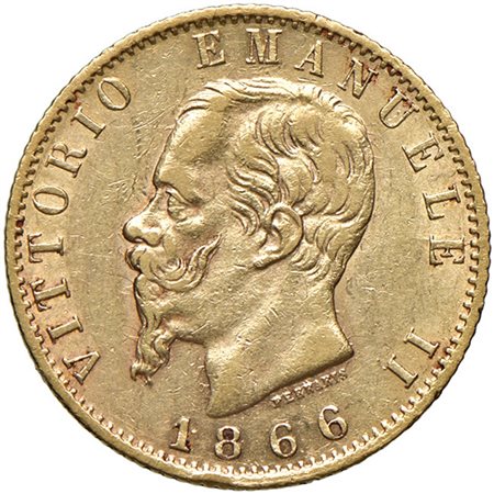  - VITTORIO EMANUELE II, RE D'ITALIA (1861-1878), 20 LIRE, 1866, BB/SPL.