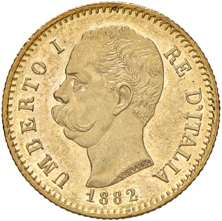  - UMBERTO I, RE D'ITALIA, 20 LIRE, 1882 qFDC.