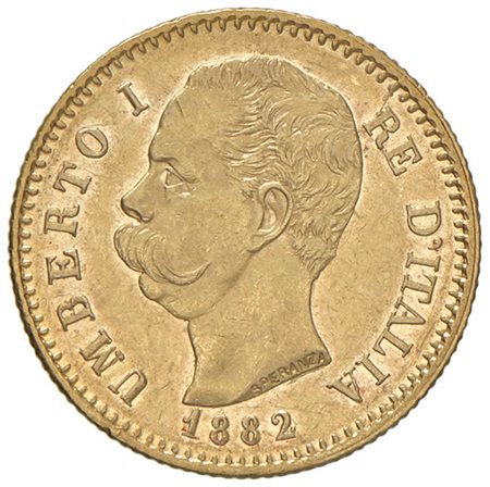  - UMBERTO I, RE D'ITALIA, 20 LIRE 1882 qFDC .