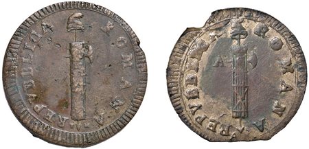  - REPUBBLICA ROMANA 1798-1799 2 BAIOCCHI DI ROMA BB+ E DUE BAIOCCHI DI ANCONA SPL.