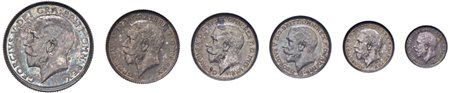  - SERIE DI 6 MONETE, SHILLING, 6, 5, 4, 3, 2, 1 PENCE GRAN BRETAGNA 1911 FDC/PROOF.