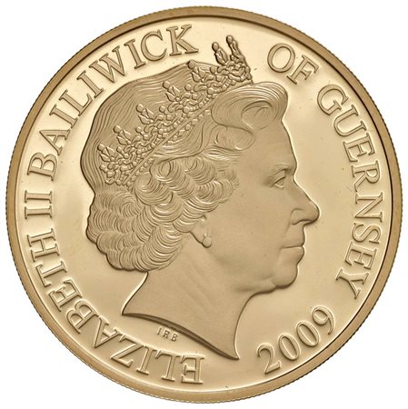  - UNITED KINGDOM. GUERNSEY. ELIZABETH II, 1952-.GOLD 5 POUNDS, 2009.