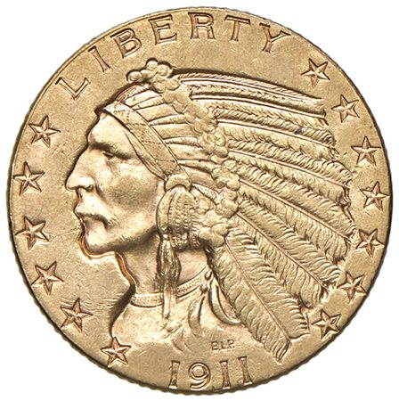  - STATI UNITI, 5 DOLLARI, 1911, qFDC.