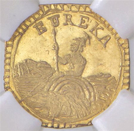  - STATI UNITI CALIFORNIA DOLLAR 1884 EUREKA IN SLAB CCG MS61.