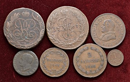  - LOTTO COMPOSTO DA 21 MONETE VARIE IN RAME E ARGENTO.