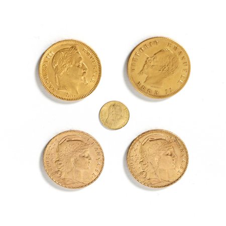  - LOTTO COMPOSTO DA 5 MONETE D'ORO VARIE.