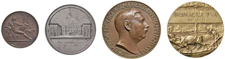  - LOTTO DI 4 MEDAGLIE: SERBIA ENRICO FREY 1937, ROMAGNA MEDAGLIA UNIFACE 1921, ROMA MEDAGLIA UNIFACE PIAZZA CAMPIDOGLIO E ROMA MEDAGLIA ACCADEMIA TIBERINA.