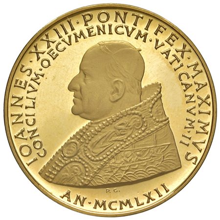  - MEDAGLIA IN ORO NUMISMATICA ITALIANA PAPA GIOVANNI XXIII, 1962 FDC.
