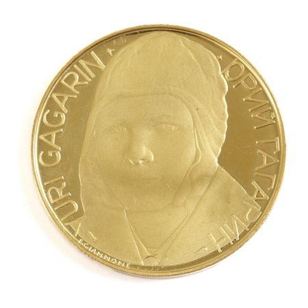  - MEDAGLIA IN ORO 900 VOLO DELL'UOMO NELLO SPAZIO 1961.