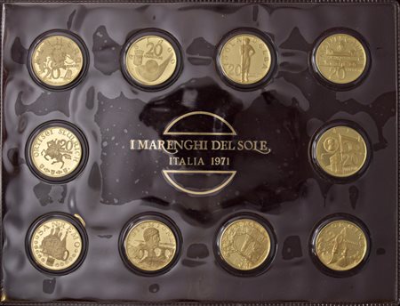 - I MARENGHI DEL SOLE, ITALIA 1971, 10 MEDAGLIE IN ORO DA 20 MARENGHI.