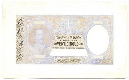  - 25 LIRE PROOF CARTONCINO BIGLIETTO STATO EFFIGE V. EMANUELE III 23/03/1902 SUP.
