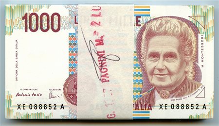  - LOTTO 97 BANCONOTE 1000 LIRE MONTESSORI SERIE SOSTITUTIVA XE 01/12/1997.