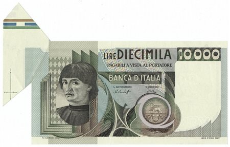  - 10000 LIRE ERRORE DI STAMPA FARFALLA RITRATTO D'UOMO CASTAGNO 30/10/1976 qFDS.
