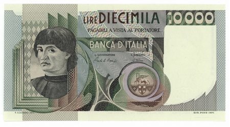  - 10000 LIRE RITRATTO D'UOMO A MEZZOBUSTO A. DEL CASTAGNO SERIE SOSTITUTIVA XA-E 03/11/1982  SUP+.