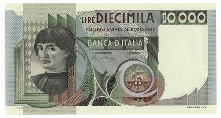  - 10000 LIRE RITRATTO D'UOMO A MEZZOBUSTO A. DEL CASTAGNO SERIE SOSTITUTIVA XA-D 06/09/1980 FDS.