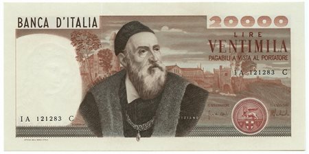  - 20000 LIRE BANCA D'ITALIA TIZIANO 21/02/1975 SUP+.