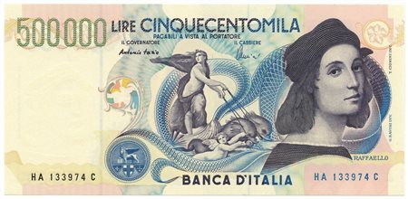  - 500000 LIRE BANCA D'ITALIA RAFFAELLO LETTERA A 13/05/1997 qFDS.