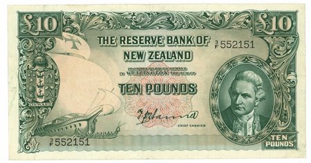  - 10 POUNDS THE RISERVE BANK OF NEW ZEALAND 1940-1955 BB.