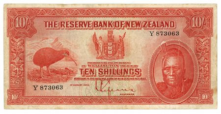  - 10 SHILLINGS THE RISERVE BANK OF NEW ZEALAND 01/08/1934 MB/BB.