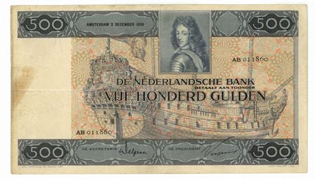  - 500 GULDEN NETHERLANDS BANK 02/12/1930 BB.
