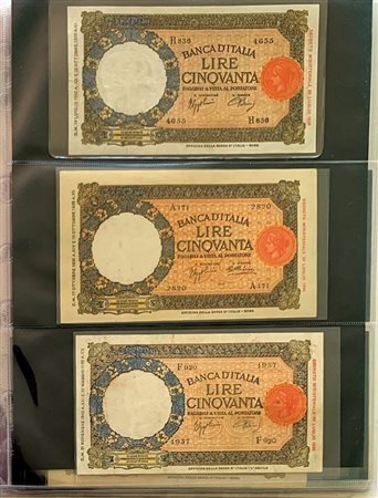  - LOTTO COMPOSTO DA 20 ESEMPLARI BANCA D'ITALIA REGNO DA 50, 100, 500 E 1000 LIRE .