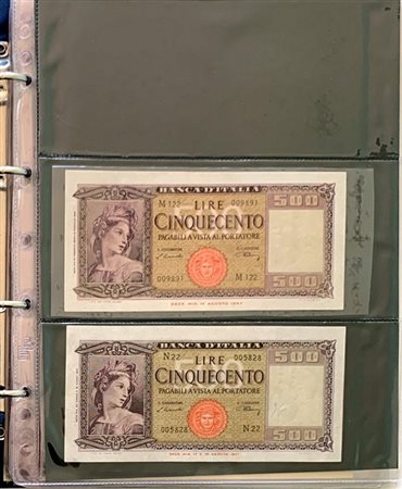  - LOTTO COMPOSTO DA 55 BANCONOTE BANCA D'ITALIA REPUBBLICA 500, 1000, 2000 E 5000 LIRE .