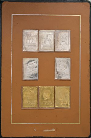  - LOTTO DI FRANCOBOLLI SU LAMINA D'ORO E ARGENTO .