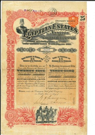  - 1906 - EGYPTIAN ESTATES - 25 AZIONI.