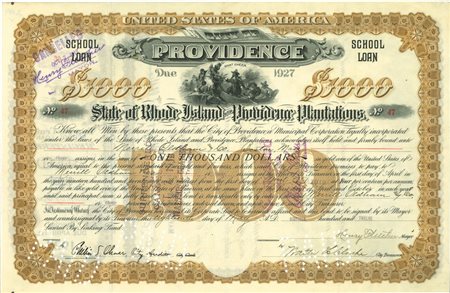  - 1912 - PROVIDENCE STATE OF RHODE ISLAND - 1000$.